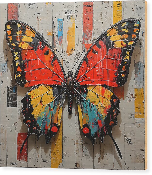 Abstract Flutter - Wood Print