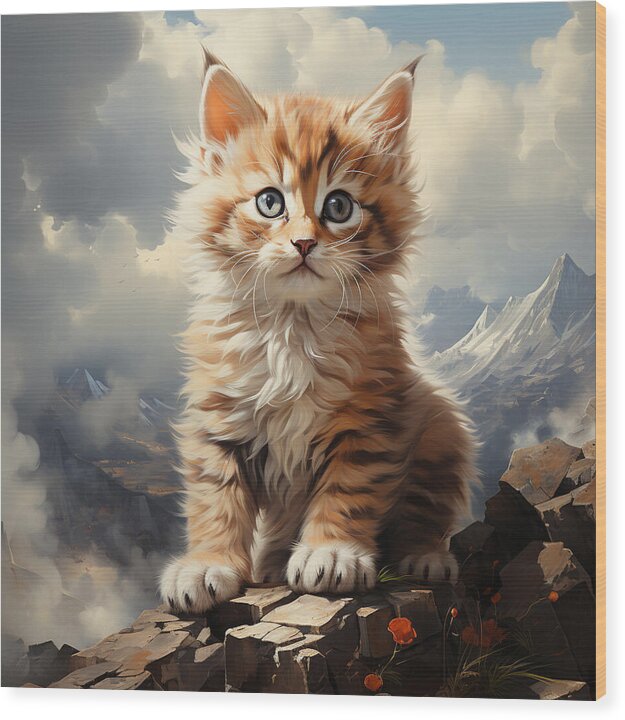 Alpine Feline - Wood Print