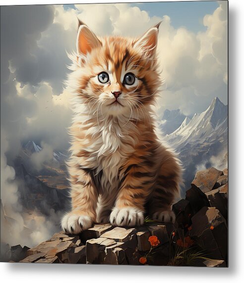 Alpine Feline - Metal Print