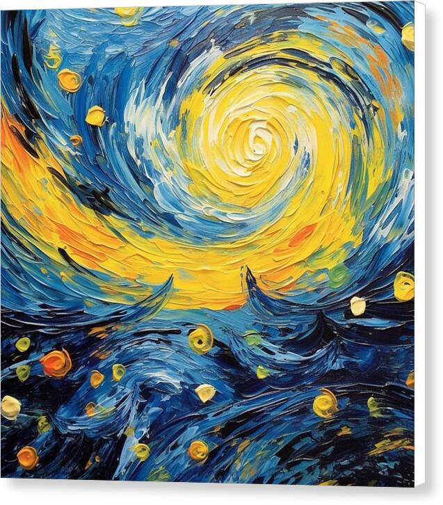 Azure Waters Beneath Sun's Embrace - Canvas Print