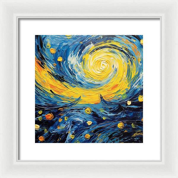 Azure Waters Beneath Sun's Embrace - Framed Print