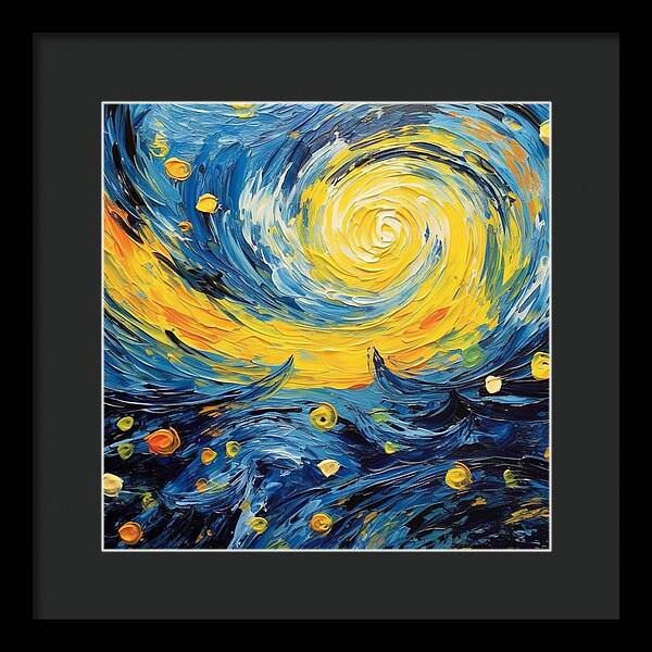 Azure Waters Beneath Sun's Embrace - Framed Print