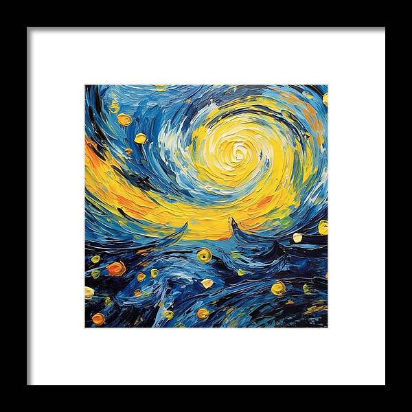 Azure Waters Beneath Sun's Embrace - Framed Print