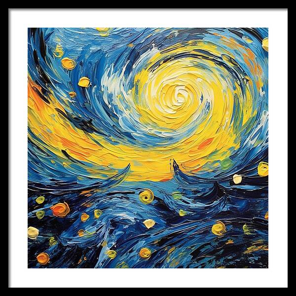 Azure Waters Beneath Sun's Embrace - Framed Print