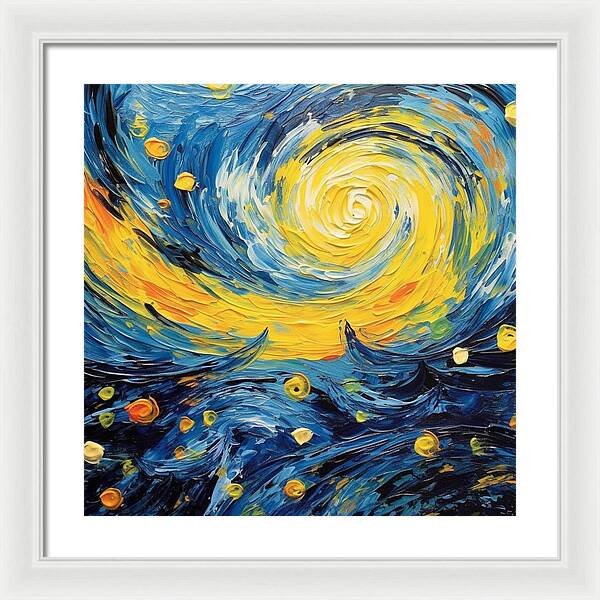 Azure Waters Beneath Sun's Embrace - Framed Print