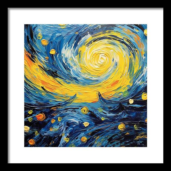 Azure Waters Beneath Sun's Embrace - Framed Print