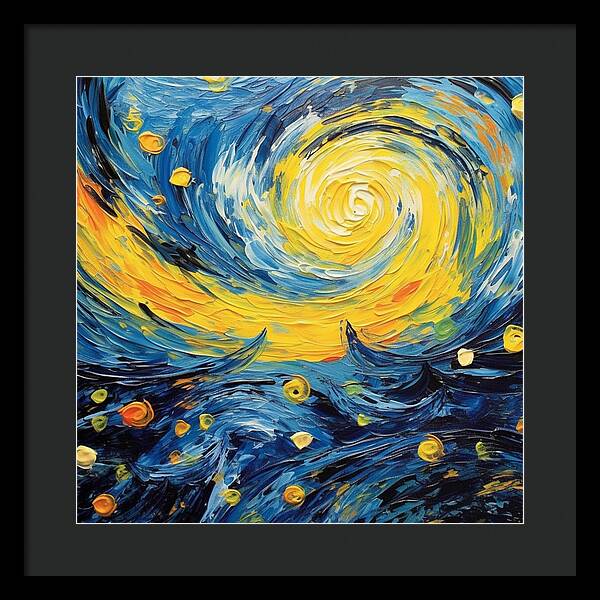 Azure Waters Beneath Sun's Embrace - Framed Print