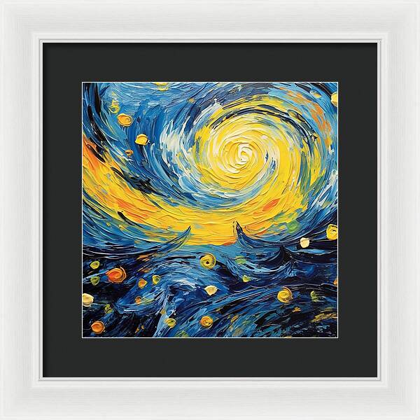 Azure Waters Beneath Sun's Embrace - Framed Print