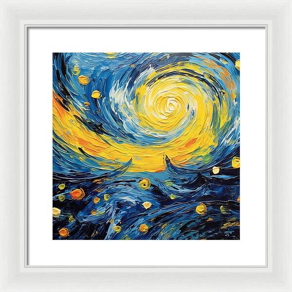 Azure Waters Beneath Sun's Embrace - Framed Print