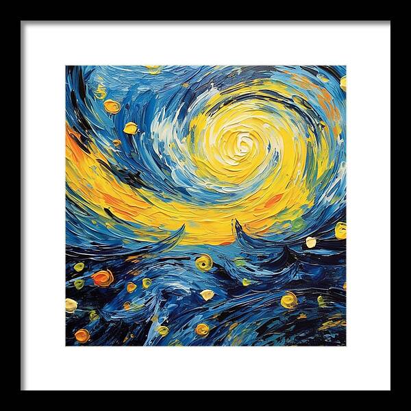 Azure Waters Beneath Sun's Embrace - Framed Print