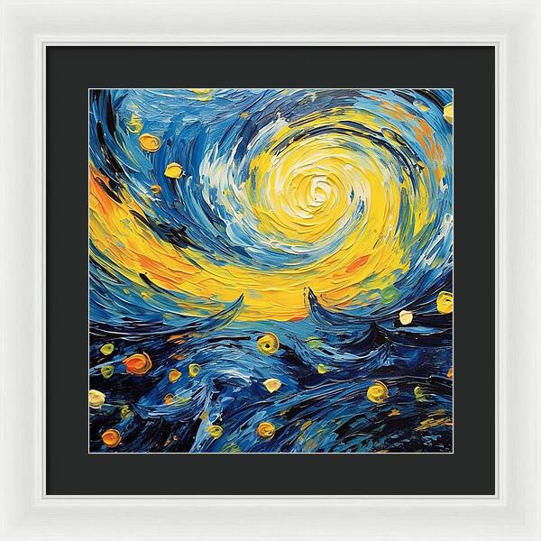 Azure Waters Beneath Sun's Embrace - Framed Print