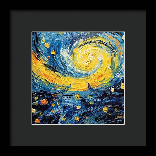 Azure Waters Beneath Sun's Embrace - Framed Print