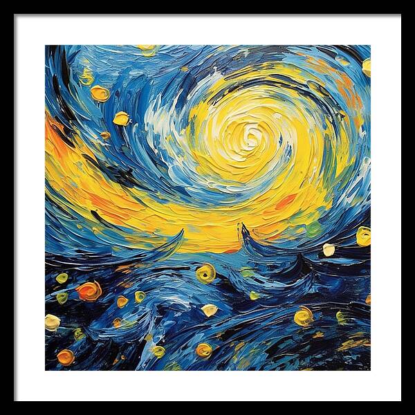 Azure Waters Beneath Sun's Embrace - Framed Print