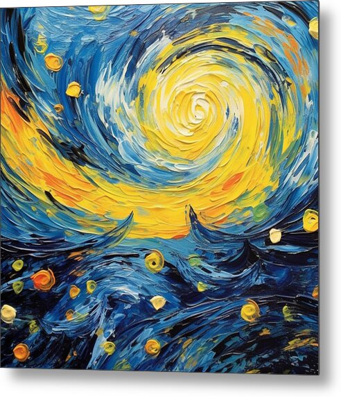 Azure Waters Beneath Sun's Embrace - Metal Print