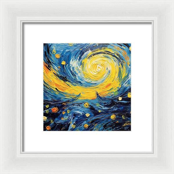 Azure Waters Beneath Sun's Embrace - Framed Print