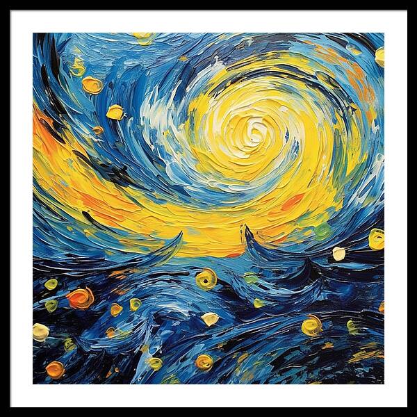 Azure Waters Beneath Sun's Embrace - Framed Print