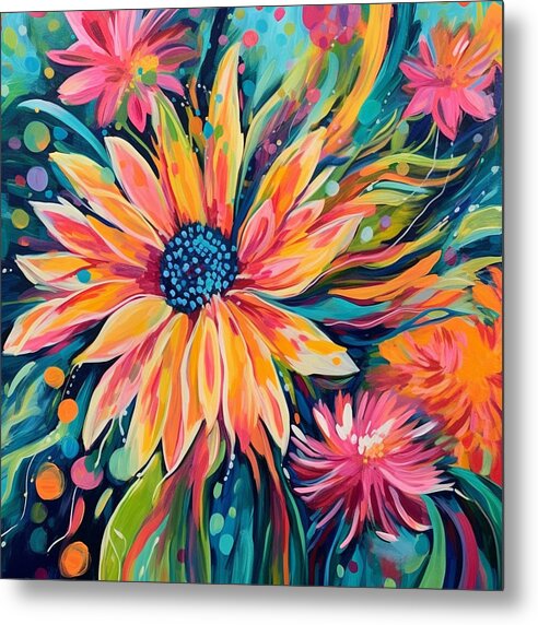 Blaze of Blooms - Metal Print