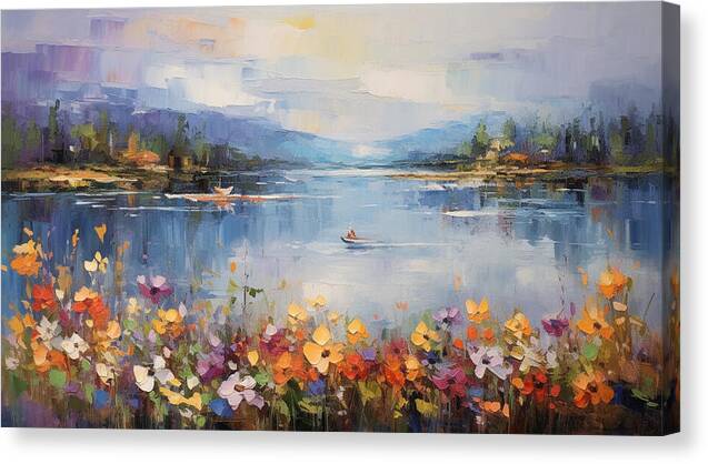 Blooming Lakeside - Canvas Print