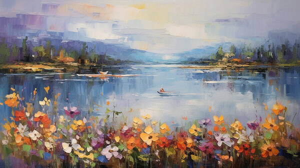 Blooming Lakeside - Art Print
