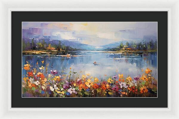 Blooming Lakeside - Framed Print