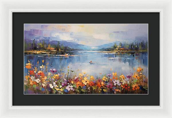 Blooming Lakeside - Framed Print
