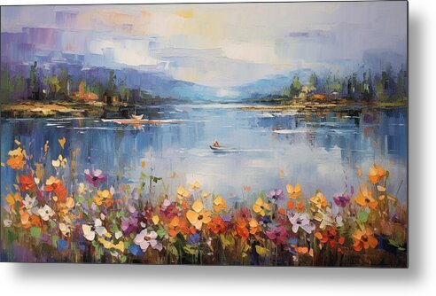 Blooming Lakeside - Metal Print