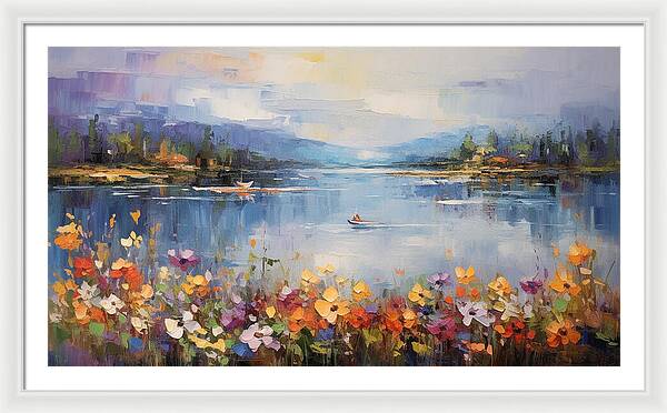 Blooming Lakeside - Framed Print