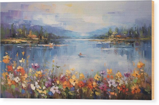 Blooming Lakeside - Wood Print