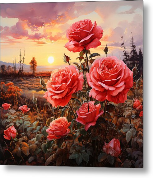 Blush at Sundown - Metal Print