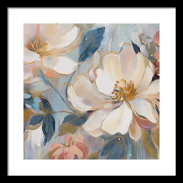 Brushstrokes of Blooms - Framed Print
