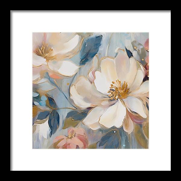 Brushstrokes of Blooms - Framed Print