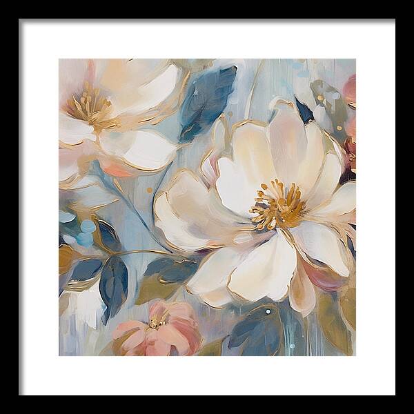 Brushstrokes of Blooms - Framed Print