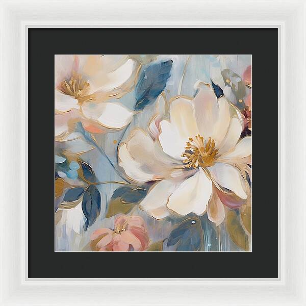 Brushstrokes of Blooms - Framed Print