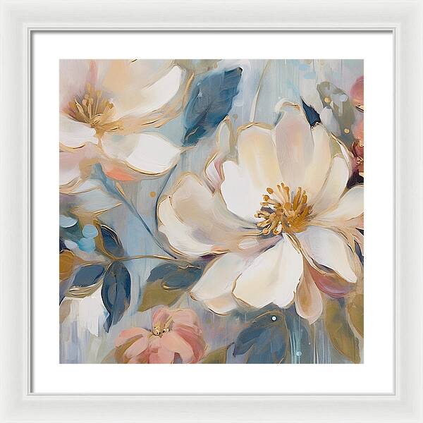 Brushstrokes of Blooms - Framed Print