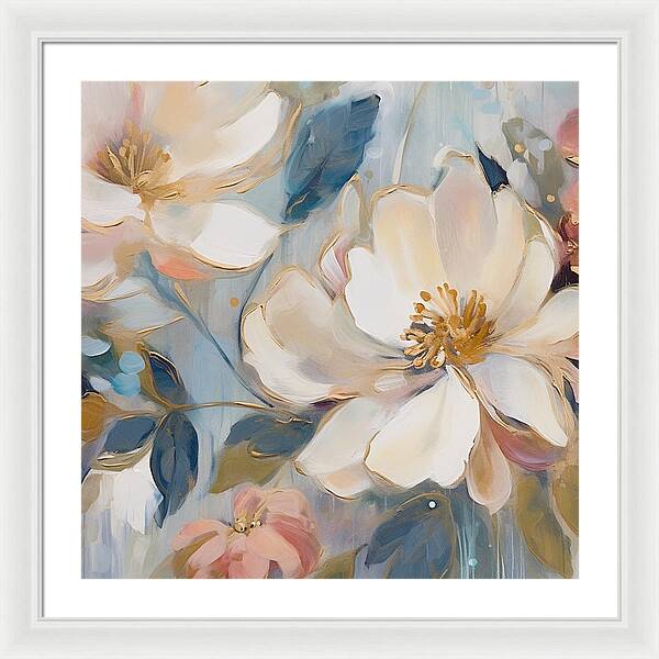 Brushstrokes of Blooms - Framed Print