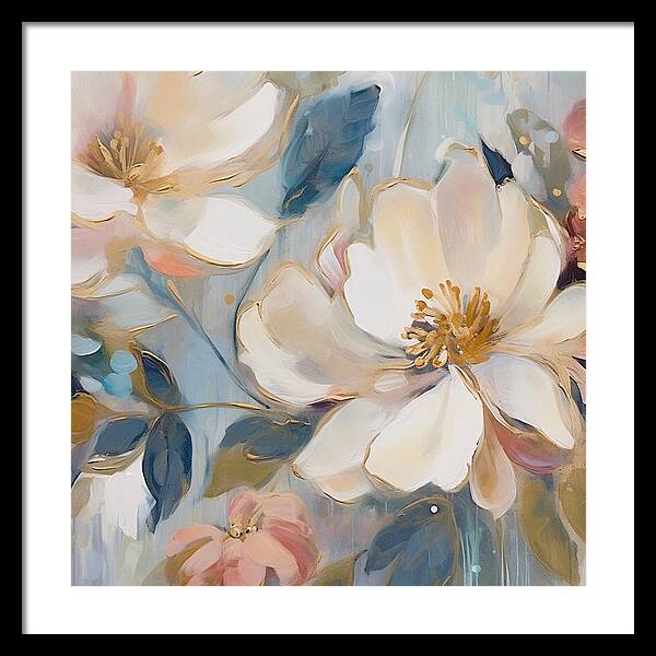 Brushstrokes of Blooms - Framed Print