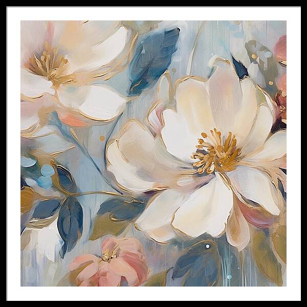Brushstrokes of Blooms - Framed Print
