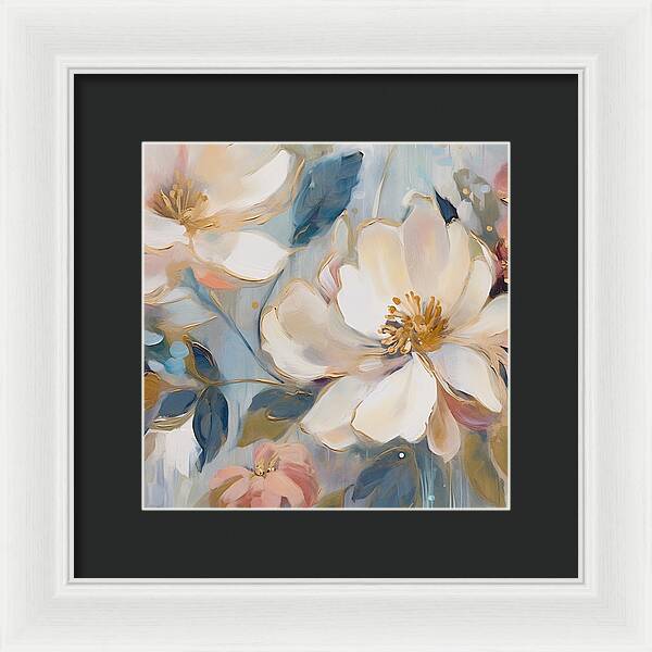 Brushstrokes of Blooms - Framed Print