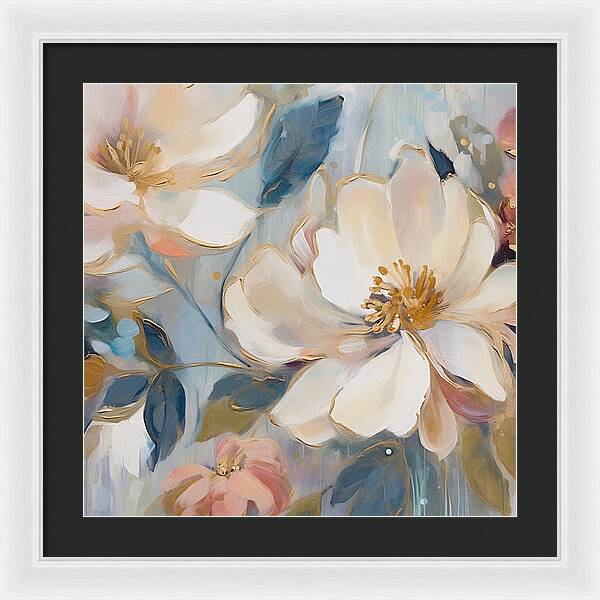 Brushstrokes of Blooms - Framed Print