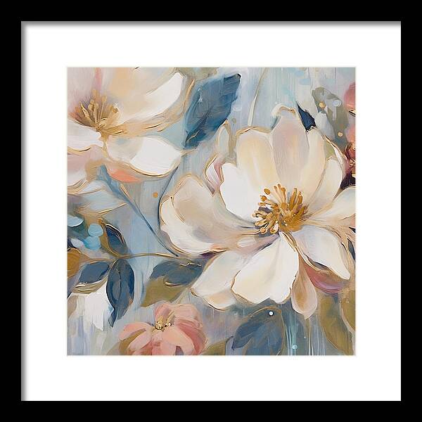 Brushstrokes of Blooms - Framed Print