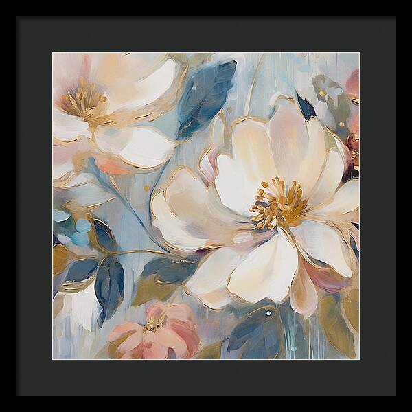 Brushstrokes of Blooms - Framed Print