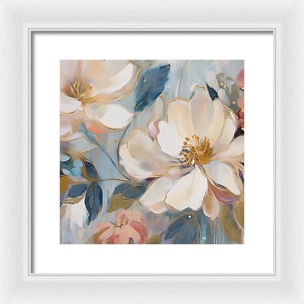 Brushstrokes of Blooms - Framed Print