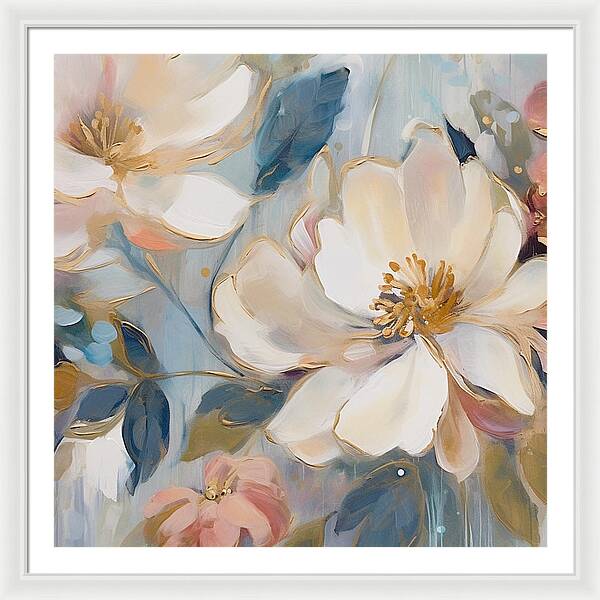 Brushstrokes of Blooms - Framed Print