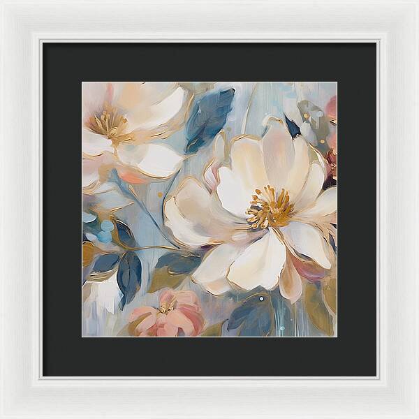 Brushstrokes of Blooms - Framed Print