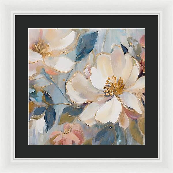 Brushstrokes of Blooms - Framed Print
