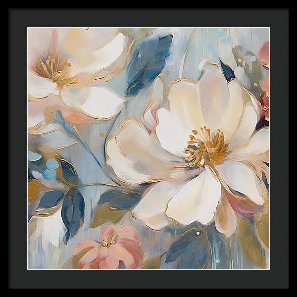 Brushstrokes of Blooms - Framed Print