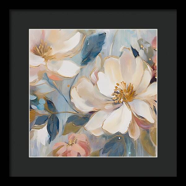 Brushstrokes of Blooms - Framed Print