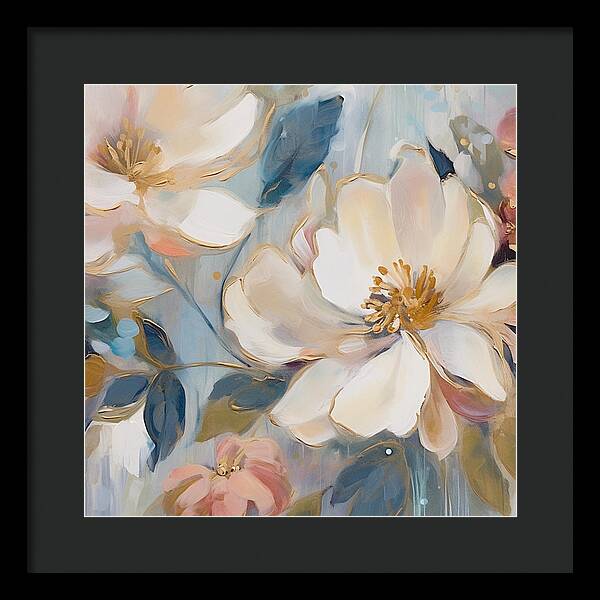Brushstrokes of Blooms - Framed Print