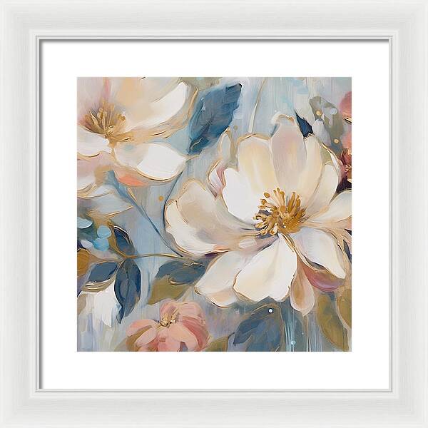 Brushstrokes of Blooms - Framed Print