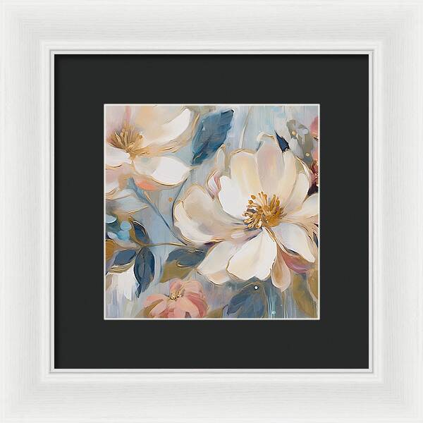Brushstrokes of Blooms - Framed Print